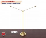 Gold Plated Metal Finish Y-shape Flag stand