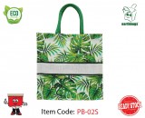 Green Leaf Printed Jute bags