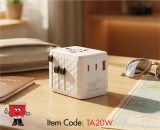All in 1 Universal Travel Adapter, 20W, White Color