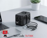 Travel Adapter with Retractable Cable