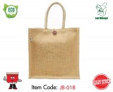 Jute Bag - Natural with button
