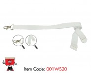 20mm Soft Polyester White Lanyards with White Safety Breakaway