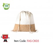 FAS-CK05, cotton, drawstring, bag, cork, fas-ck05