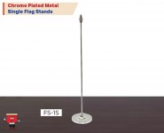 Silver Chrome Plated Metal Finish Single flag stand