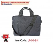 Economy Laptop/Conference Bag in Black & Gray Color, 38x28 cms