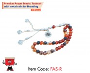 Premium Prayer Beads / Tasbeah, 33 stones with metal coin for Branding.
