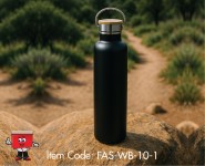 Double Wall Stainless Steel Bottle with Bamboo Lid , 1000ml