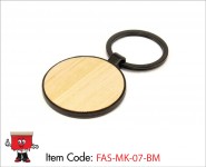 Metal Keychain with Bamboo