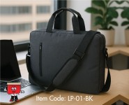 Economy Laptop/Conference Bag in Black & Gray Color, 38x28 cms