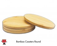 round shape bamboo finish tea coaster