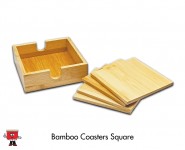 square shape bamboo finish tea coasters