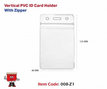 vertical zipper pvc card holder pouch 008 008z1 008z-1