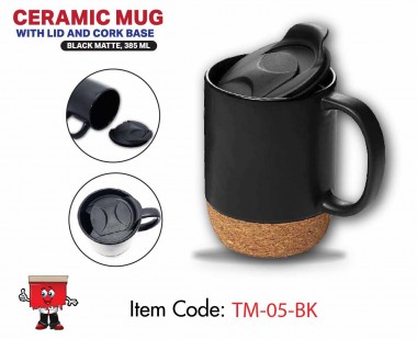 ceramic mug cork base lid mug