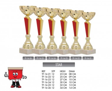 star trophy combination red gold trophies
