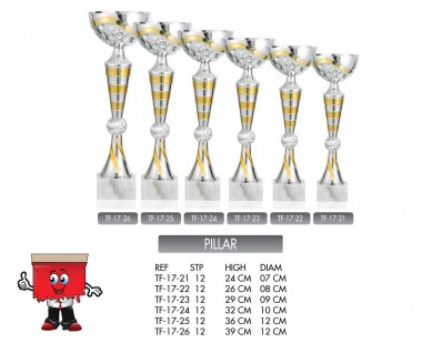 pillar silver gold combination trophies trophy