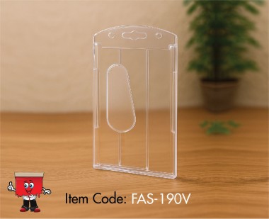 Premium Dual Clear Acrylic Card Holder with one side open face, Vertical