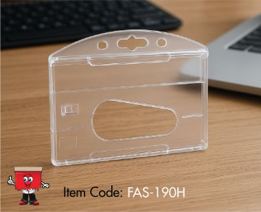 Premium Dual Clear Acrylic Card Holder with one side open face, Horizontal