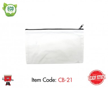 White Pencil Pouch with zipper