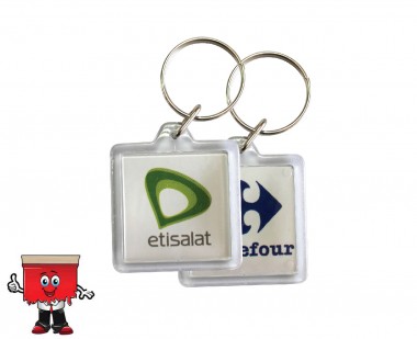 Square Shape Paper Insert Keyring