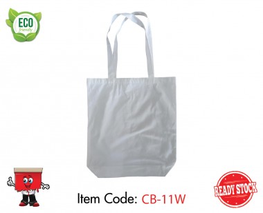White Canvas Shopping Bag without Gusset with Base only