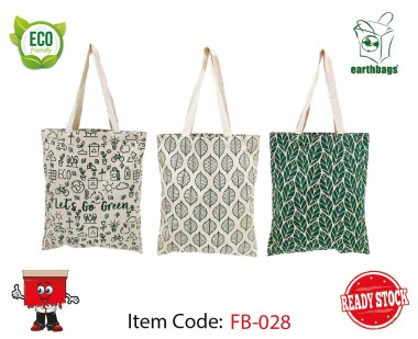 Fancy Canvas Tote Bag with Leaf Design