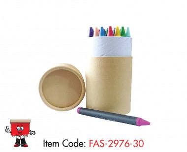 30 Pcs Crayon Set in Round Kraft Paper Tube