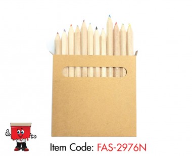 12 coloring pencils in flat box,Natural Color