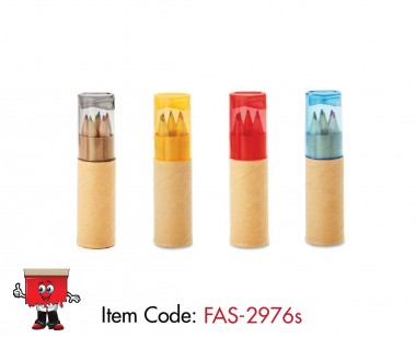 Color Pencils in Carton Box,6 pcs with Sharpner