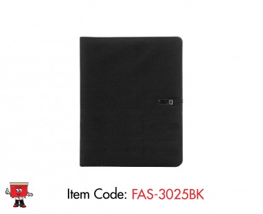 RPET Folder with side pockets and sleeve, Black