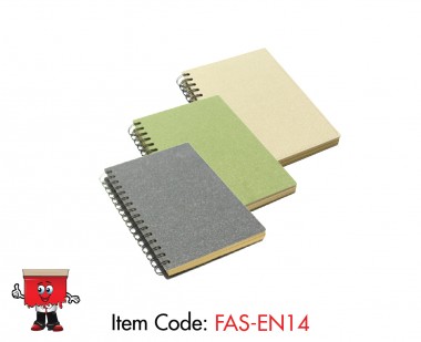 A5 Size Recycled Notebook,  EN14-N, EN14-BK, EN14-G,Spiral Bound with 80 Sheets
