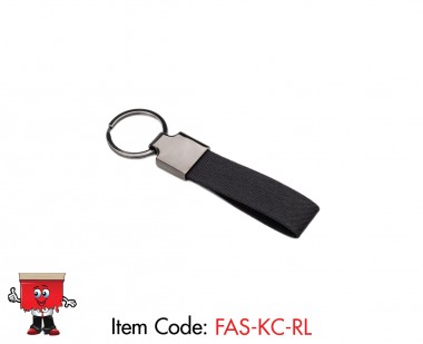 Metal Keychain with RPET Black Fabric