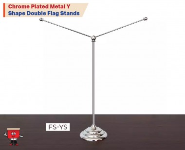 Silver Plated Metal Finish Y-shape Flag stand