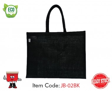 Jute Bag, Black with Velcro