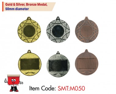 Gold & Silver, Bronze Medal, 50mm diameter