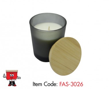 Oud Scented Soybean Wax Candle in Frosted Black Glass