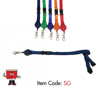 15 mm Polyester Lanyards with a Colour Matching Badge Reel, Black Buckle, Safety Breakaway