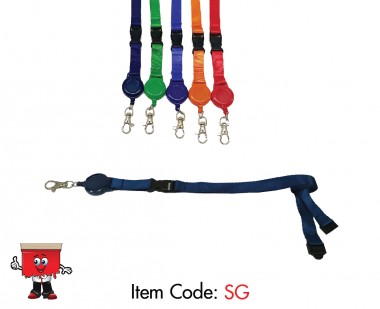 15 mm Polyester Lanyards with a Colour Matching Badge Reel, Black Buckle, Safety Breakaway