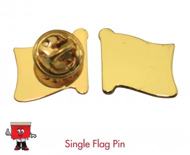 single flag pin gold