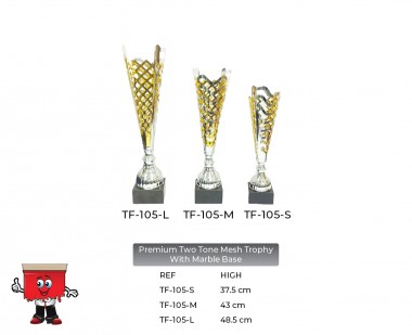 Premium Two Tone Mesh Trophy with marble base