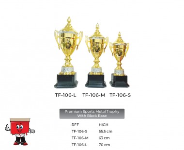 Premium Sports Metal Trophy with Black Base