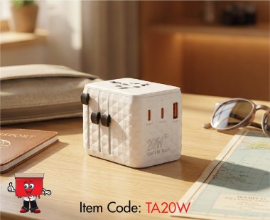 All in 1 Universal Travel Adapter, 20W, White Color