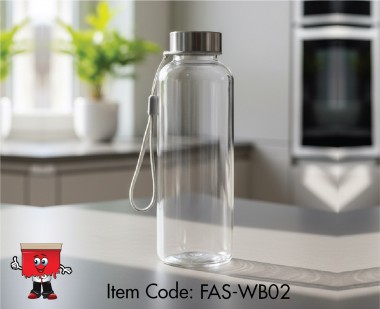 RPET Clear Bottle  with String Handle FAS-WB-02