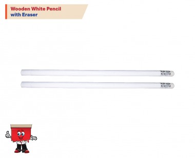 Wooden White Pencil with Eraser