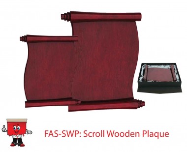 scroll finish wooden plaque award