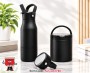 Cantyn Premium Stainless Steel Meal Set black bottle with lunch box tiffin white