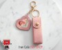Lipstick Holder Bag Charm with Mirror - Pink Color