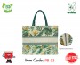 Printed Cotton Bag with inner Lamination and magnetic closure (Floral Print)