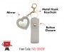 Lipstick Holder Bag Charm with Mirror - White Color