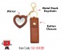 Lipstick Holder Bag Charm with Mirror - Brown Color