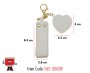 Lipstick Holder Bag Charm with Mirror - White Color